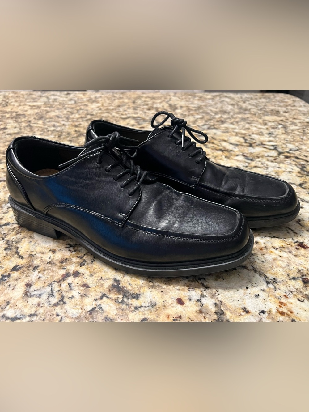 croft & barrow Black Leather Lace-Up Derby Shoes